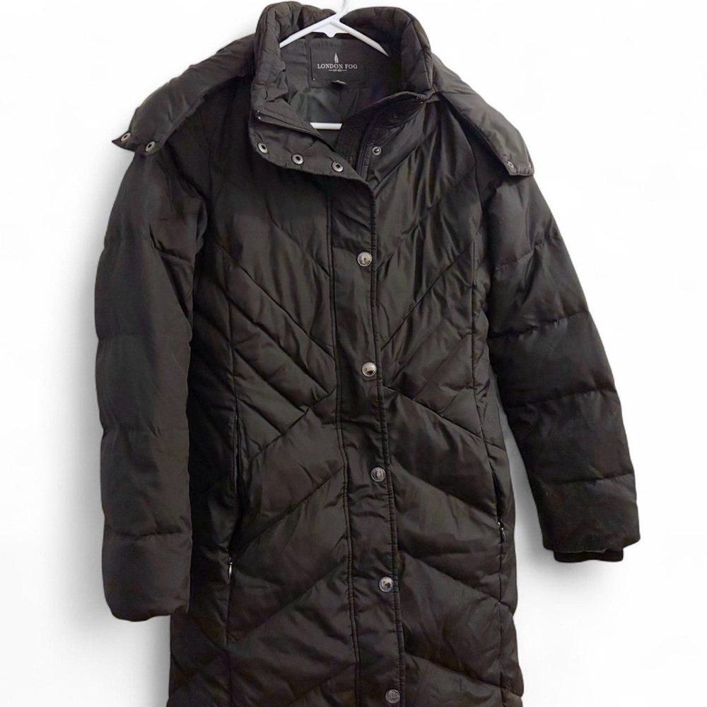 Petite TOWER by London Fog Faux-Fur Collar Down Jacket Coat SLATE Size P SMALL